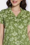 Zivame Nature Trails Knit Cotton Pyjama Set - Turtle Green — thumbnail 5